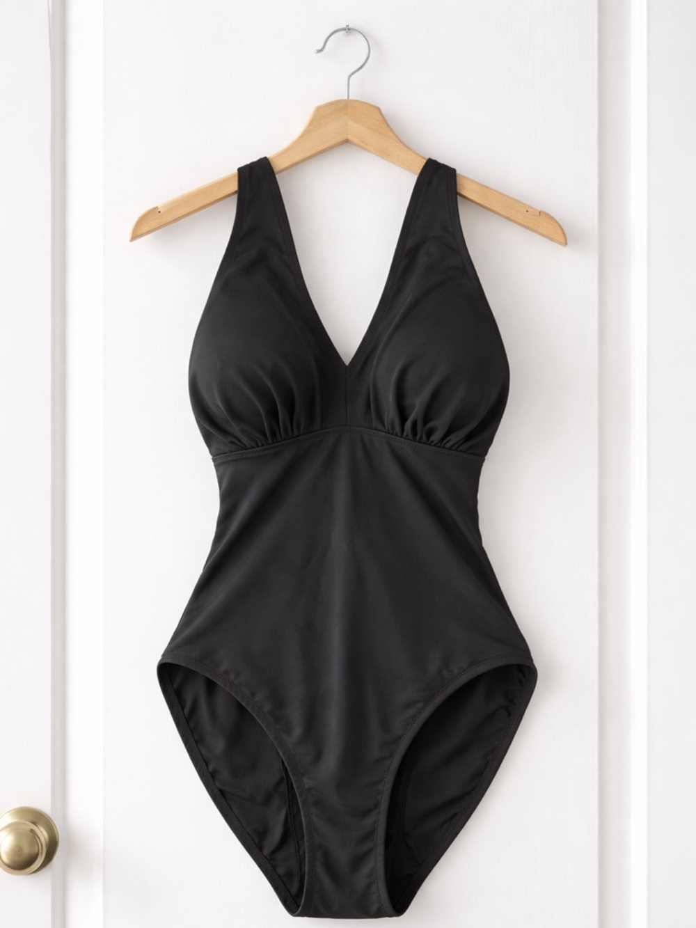 CALIA by Carrie Underwood Black Deep V One-Piece Swimsuit